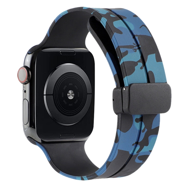 Magnetic Clasp Camouflage Silicone Watch Band, For Apple Watch Series 8&7 41mm