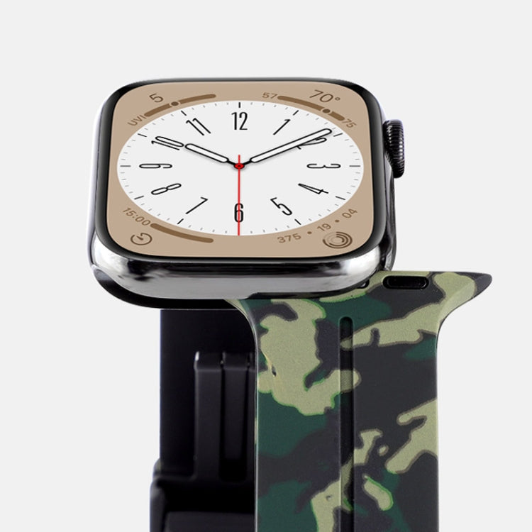 Magnetic Clasp Camouflage Silicone Watch Band, For Apple Watch Series 8&7 41mm