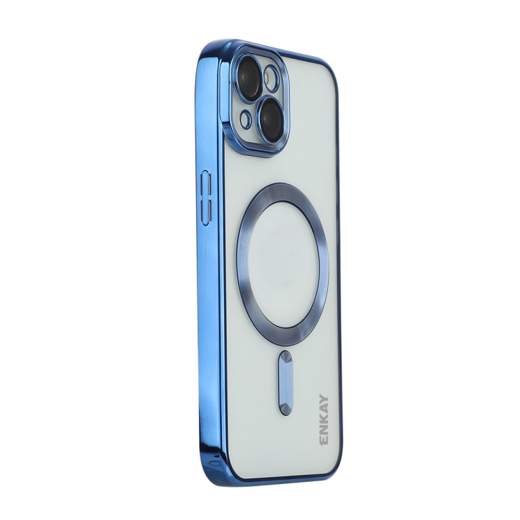 For iPhone 13 ENKAY Electroplated MagSafe Shockproof TPU Phone Case with Lens Film, For iPhone 13