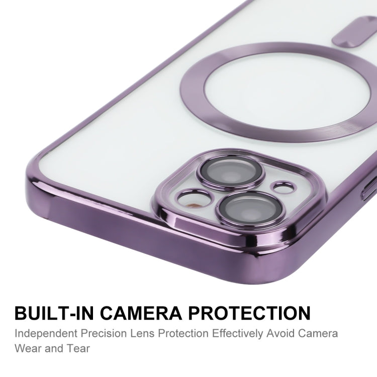 For iPhone 14 ENKAY Electroplated MagSafe Shockproof TPU Phone Case with Lens Film, For iPhone 14