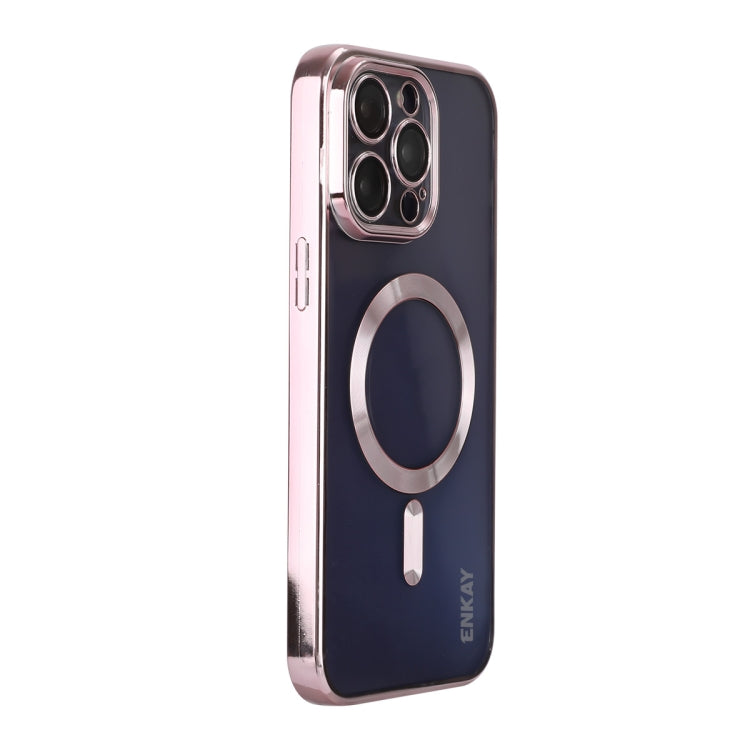 For iPhone 14 Pro Max ENKAY Electroplated MagSafe Shockproof TPU Phone Case with Lens Film, For iPhone 14 Pro Max