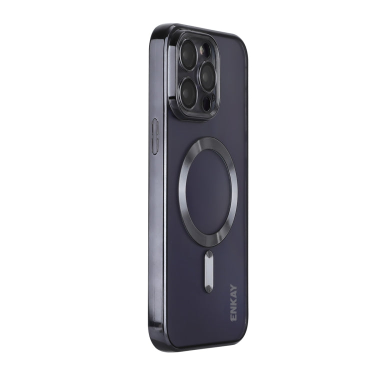 For iPhone 14 Pro Max ENKAY Electroplated MagSafe Shockproof TPU Phone Case with Lens Film, For iPhone 14 Pro Max