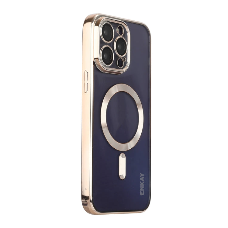 For iPhone 14 Pro Max ENKAY Electroplated MagSafe Shockproof TPU Phone Case with Lens Film, For iPhone 14 Pro Max