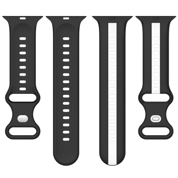 Butterfly Buckle Two-Color Silicone Watch Band, For Apple Watch Series 8&7 45mm