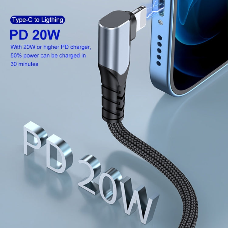 ENKAY Hat-Prince PD 20W Type-C to 8 Pin Dual Elbow Fast Charging Data Cable, 1m, 2m