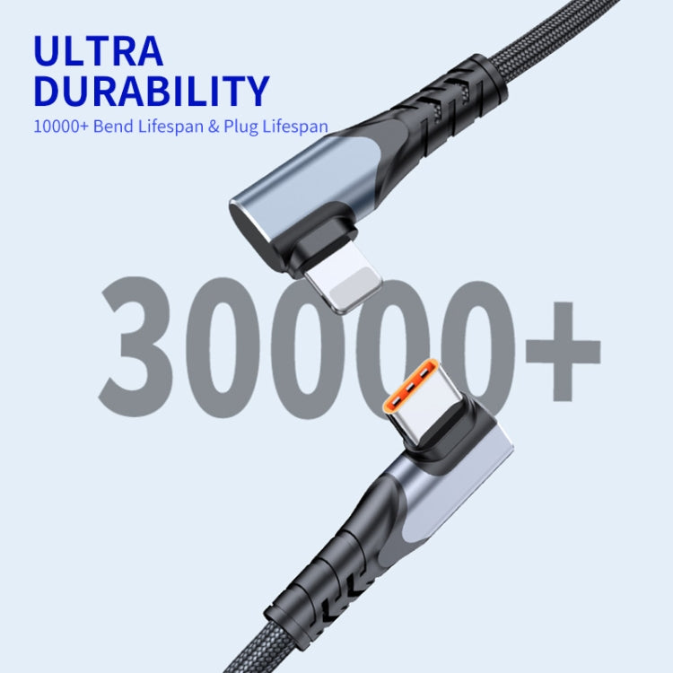 ENKAY Hat-Prince PD 20W Type-C to 8 Pin Dual Elbow Fast Charging Data Cable, 1m, 2m