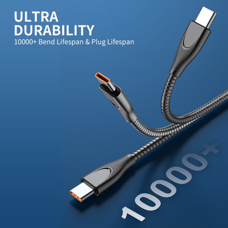 ENKAY ENK-CB128 PD 27W Type-C to 8 Pin Carbon Steel Hose Spring Fast Charging Data Cable, 1m Type-C to 8 Pin, 2m Type-C to 8 Pin