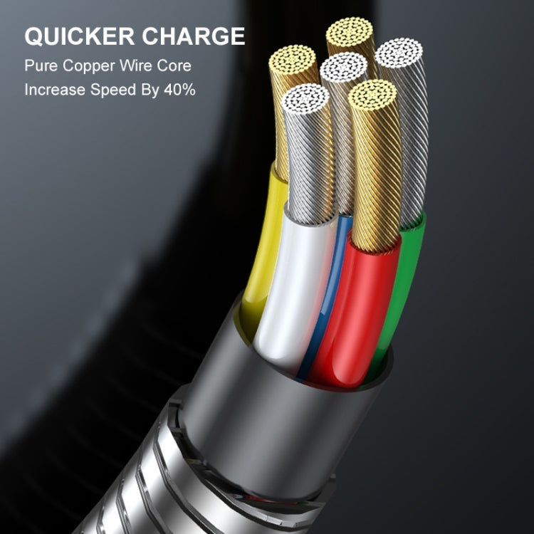 ENKAY ENK-CB128 PD 27W Type-C to 8 Pin Carbon Steel Hose Spring Fast Charging Data Cable, 1m Type-C to 8 Pin, 2m Type-C to 8 Pin