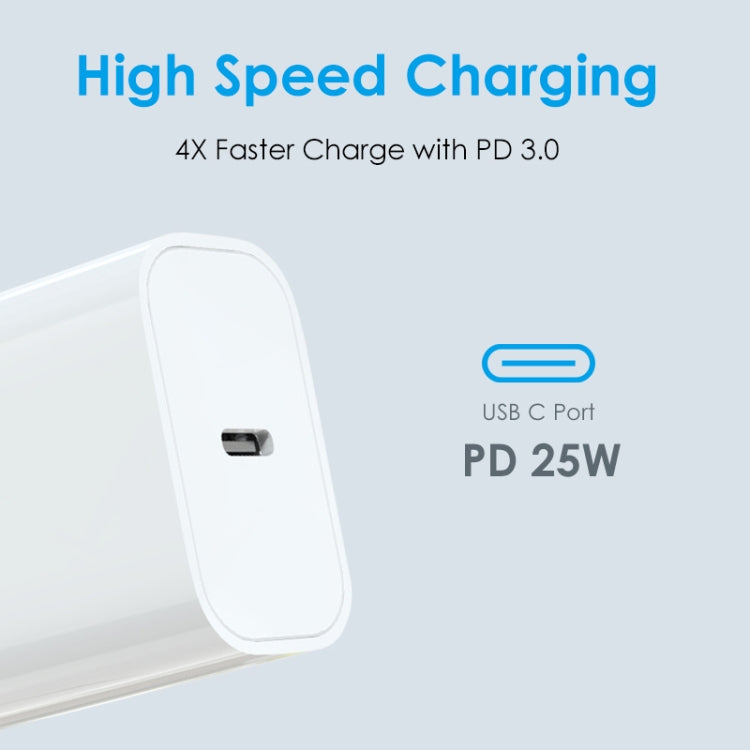 NORTHJO NOPD2501 PD 25W USB-C / Type-C Single Port Fast Charger, US Plug, EU Plug, UK Plug, AU Plug