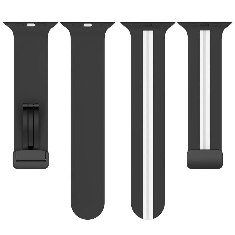Magnetic Clasp Two-Color Silicone Watch Band, For Apple Watch Series 8&7 41mm