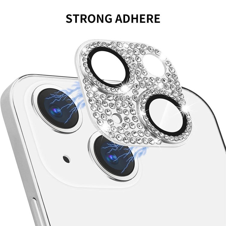 For iPhone 14 / 14 Plus ENKAY Hat-Prince Blink Diamond Camera Lens Aluminium Alloy Tempered Glass Film, For iPhone 14 / 14 Plus