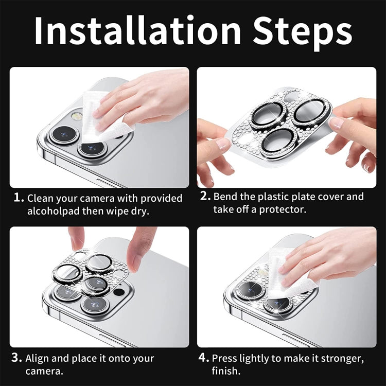 For iPhone 12 Pro / 12 Pro Max ENKAY Hat-Prince Blink Diamond Camera Lens Aluminium Alloy Tempered Glass Film, For iPhone 12 Pro