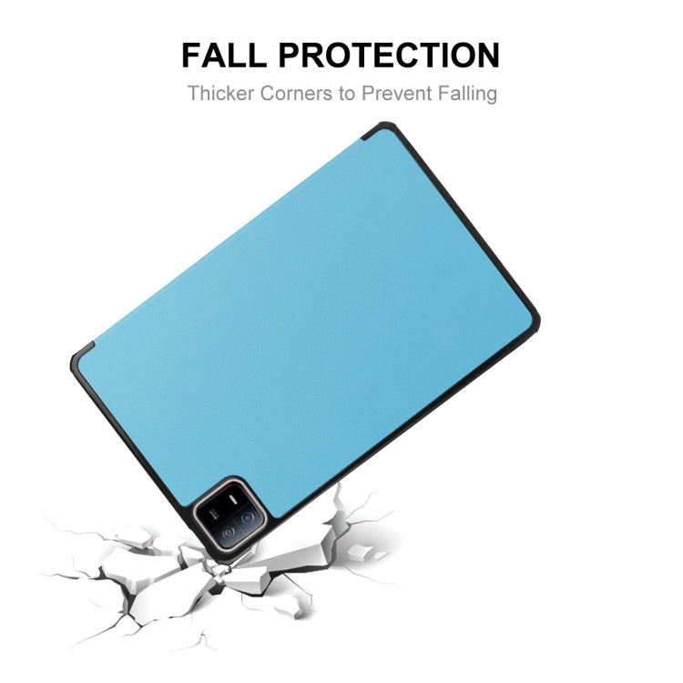 For Xiaomi Pad 6 ENKAY Tri-fold Custer Texture Leather Stand Smart Case, For Xiaomi Pad 6