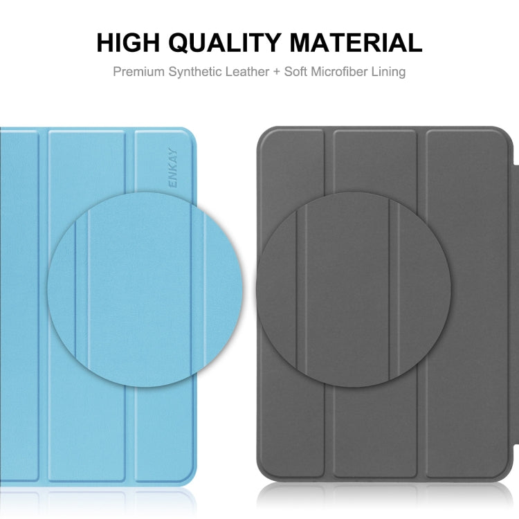 For Xiaomi Pad 6 ENKAY Tri-fold Custer Texture Leather Stand Smart Case, For Xiaomi Pad 6
