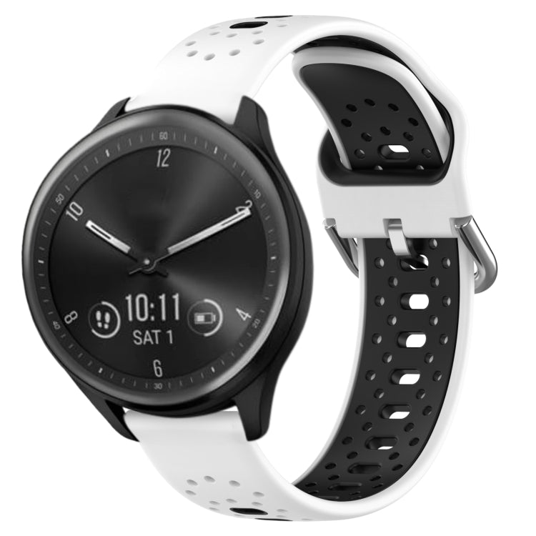 20mm Breathable Two-Color Silicone Watch Band, For Garmin Vivomove Sport