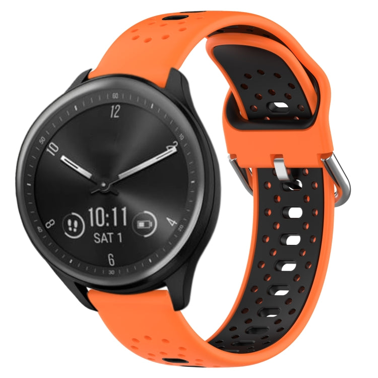 20mm Breathable Two-Color Silicone Watch Band, For Garmin Vivomove Sport