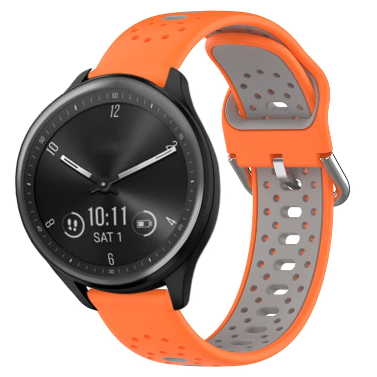 20mm Breathable Two-Color Silicone Watch Band, For Garmin Vivomove Sport