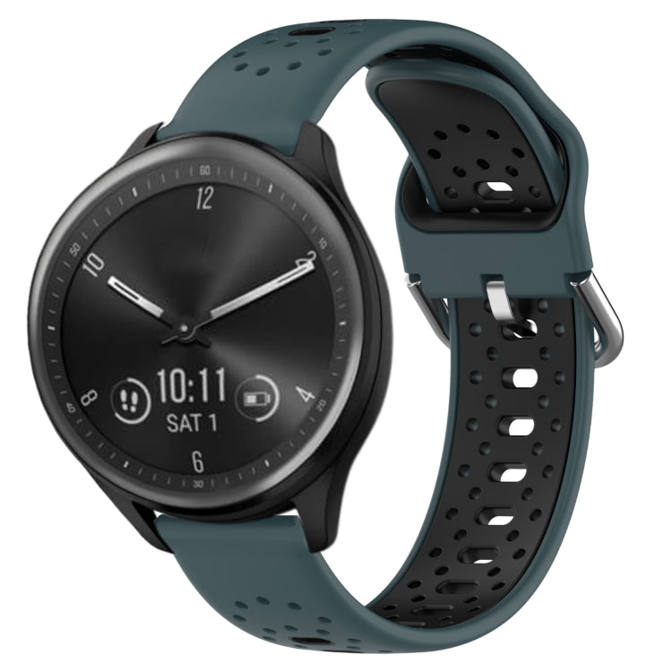 20mm Breathable Two-Color Silicone Watch Band, For Garmin Vivomove Sport