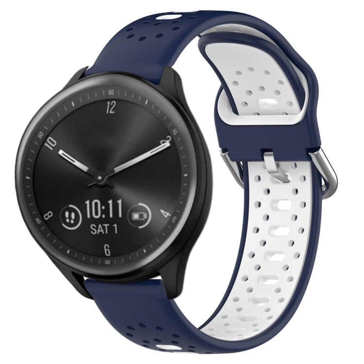 20mm Breathable Two-Color Silicone Watch Band, For Garmin Vivomove Sport