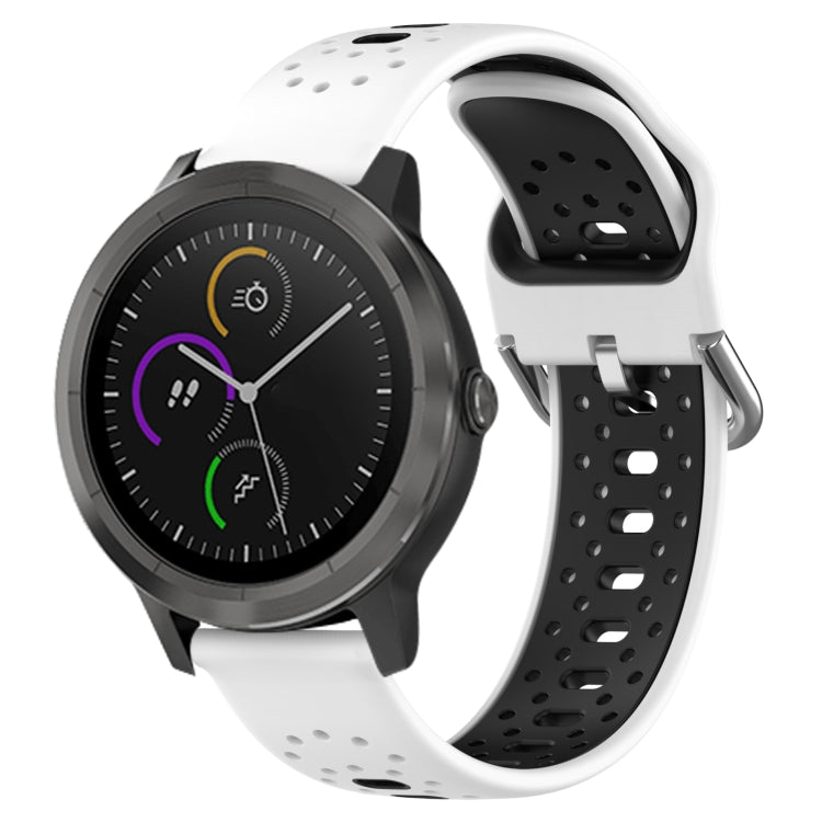 20mm Breathable Two-Color Silicone Watch Band, For Garmin Vivoactive3