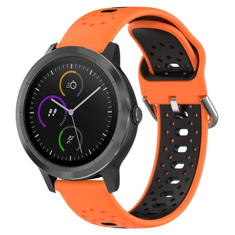 20mm Breathable Two-Color Silicone Watch Band, For Garmin Vivoactive3