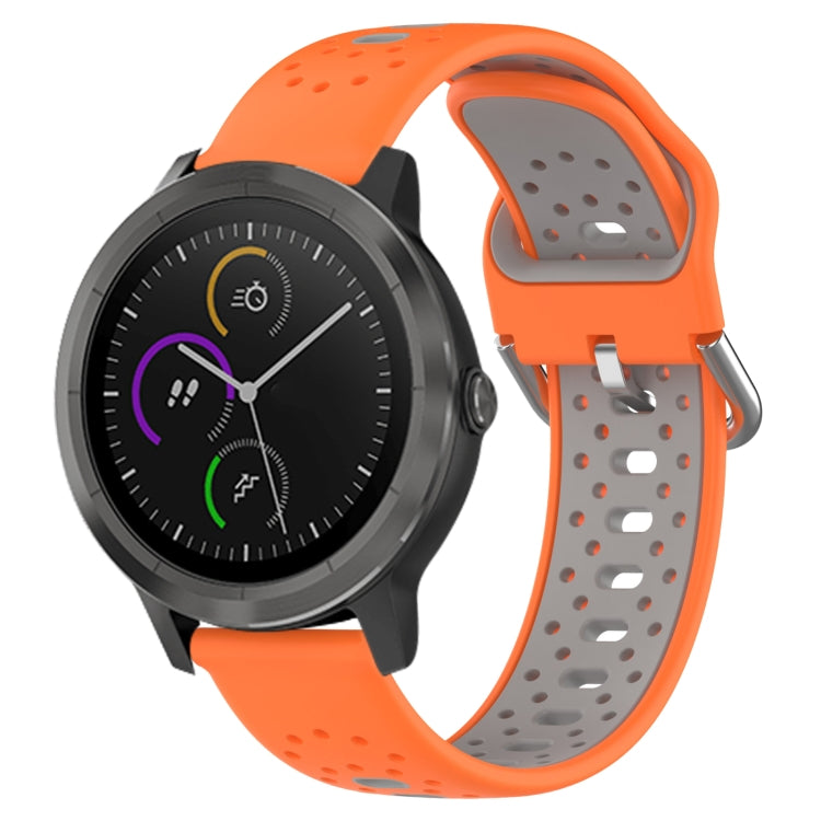 20mm Breathable Two-Color Silicone Watch Band, For Garmin Vivoactive3