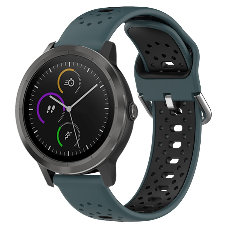 20mm Breathable Two-Color Silicone Watch Band, For Garmin Vivoactive3