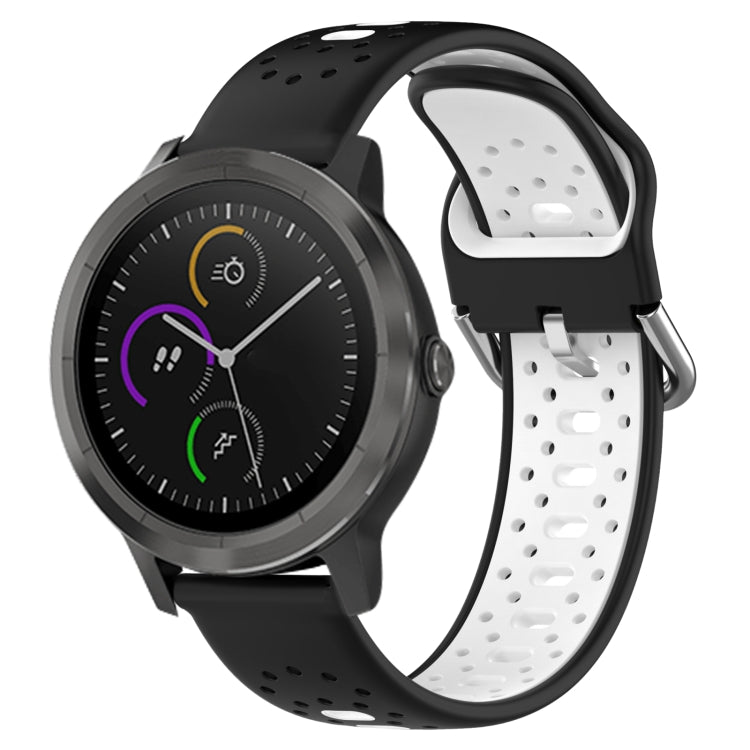 20mm Breathable Two-Color Silicone Watch Band, For Garmin Vivoactive3