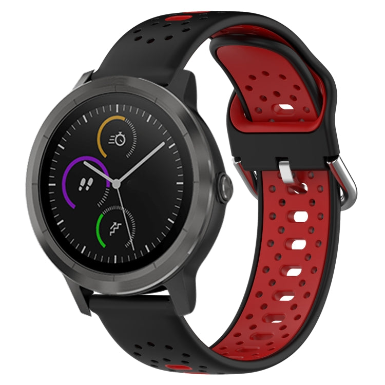 20mm Breathable Two-Color Silicone Watch Band, For Garmin Vivoactive3