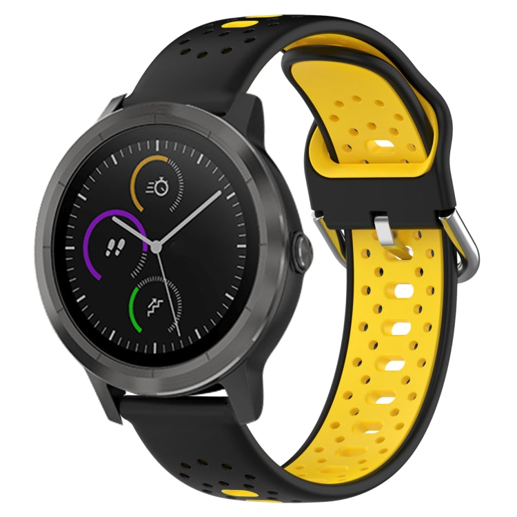 20mm Breathable Two-Color Silicone Watch Band, For Garmin Vivoactive3