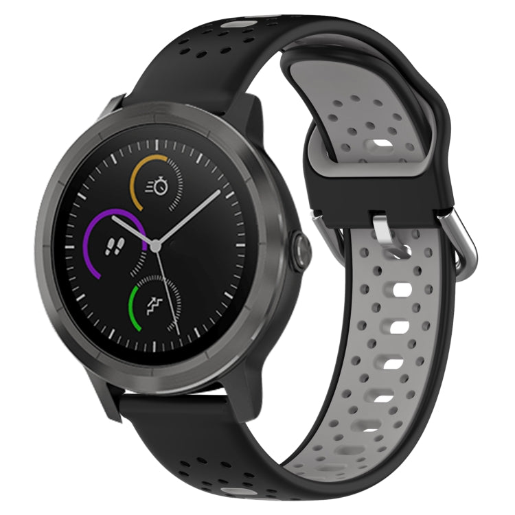 20mm Breathable Two-Color Silicone Watch Band, For Garmin Vivoactive3