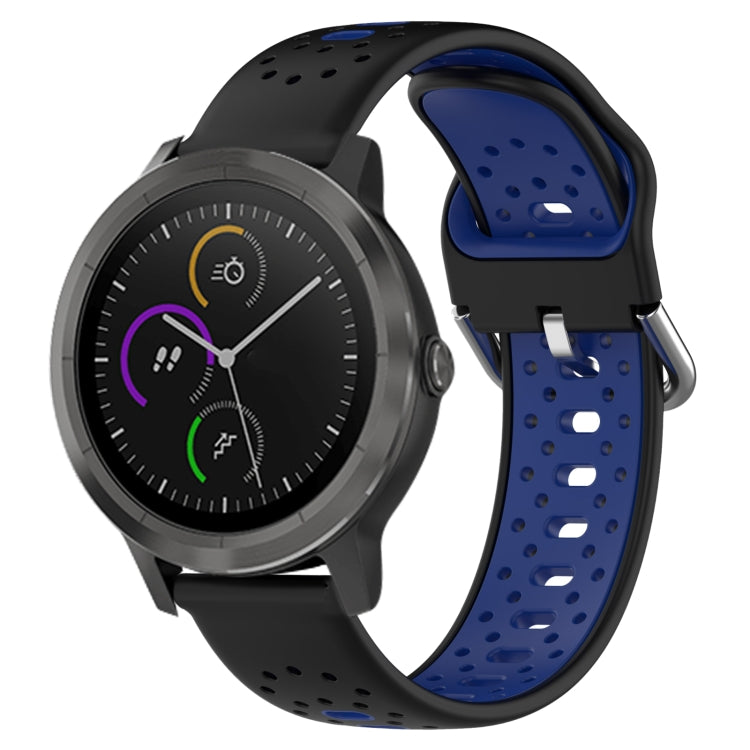 20mm Breathable Two-Color Silicone Watch Band, For Garmin Vivoactive3