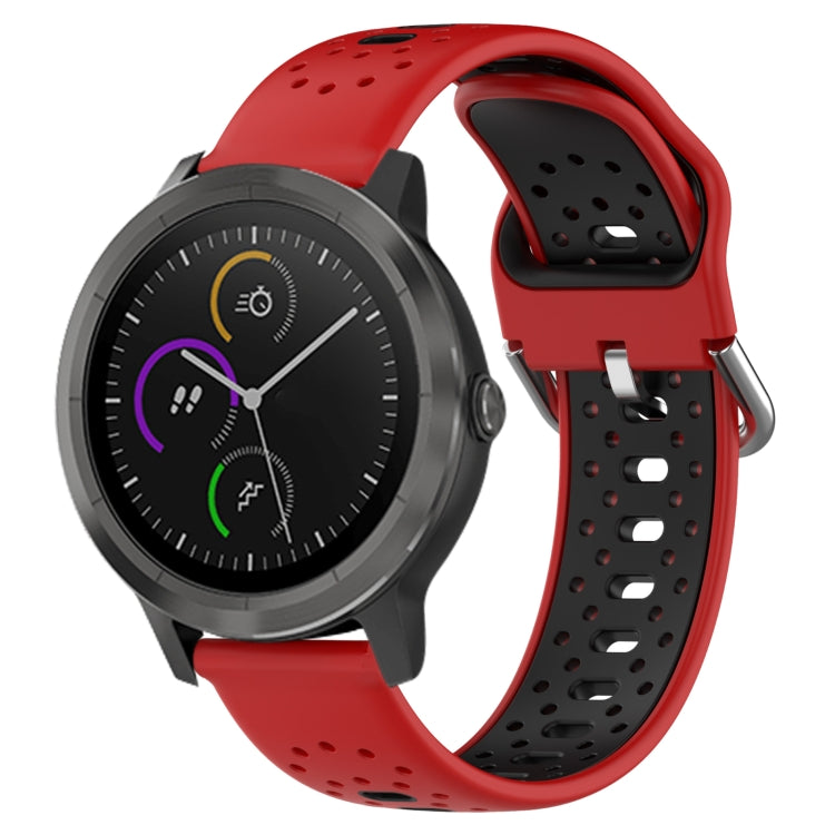 20mm Breathable Two-Color Silicone Watch Band, For Garmin Vivoactive3