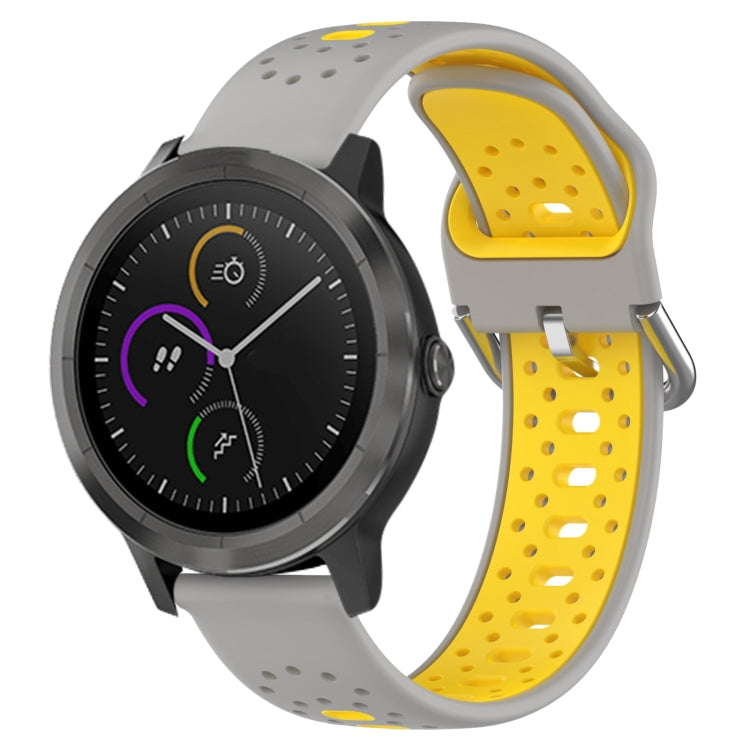 20mm Breathable Two-Color Silicone Watch Band, For Garmin Vivoactive3