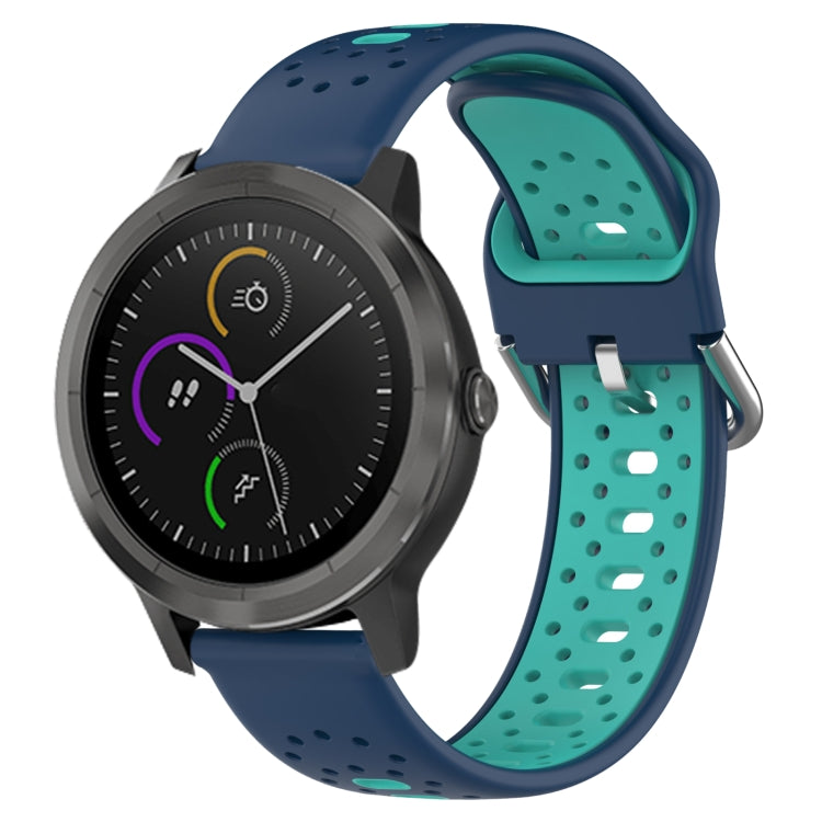 20mm Breathable Two-Color Silicone Watch Band, For Garmin Vivoactive3