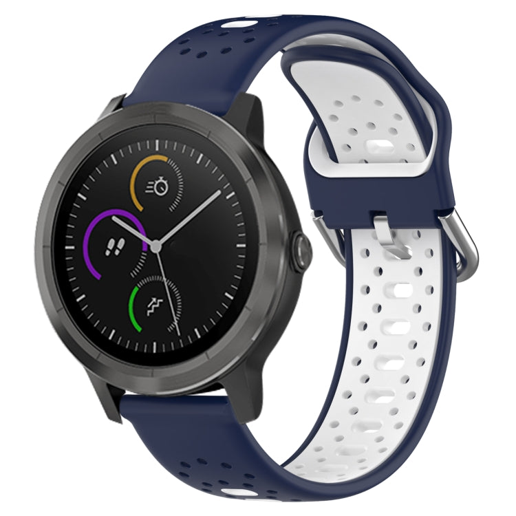 20mm Breathable Two-Color Silicone Watch Band, For Garmin Vivoactive3