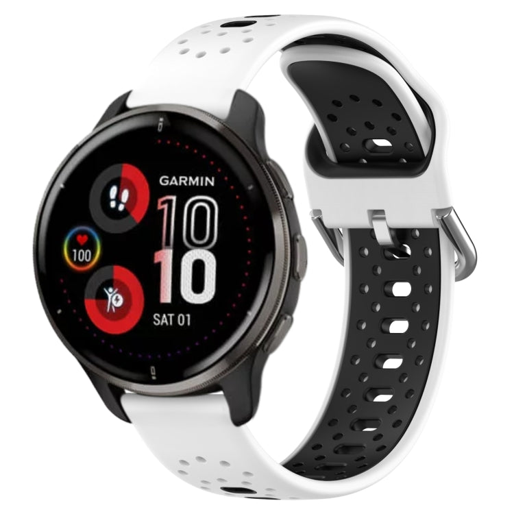 20mm Breathable Two-Color Silicone Watch Band, For Garmin Venu 2 Plus