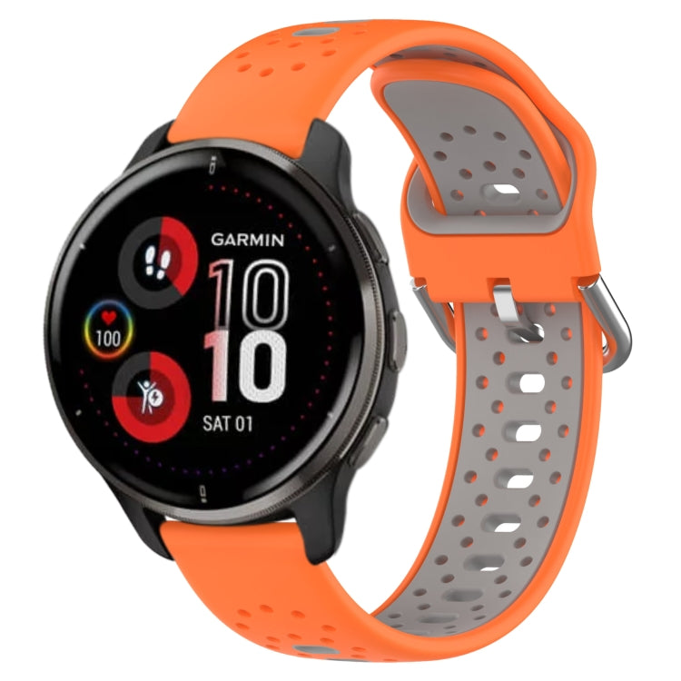 20mm Breathable Two-Color Silicone Watch Band, For Garmin Venu 2 Plus
