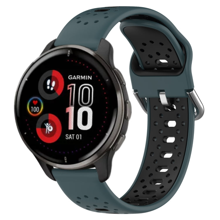 20mm Breathable Two-Color Silicone Watch Band, For Garmin Venu 2 Plus