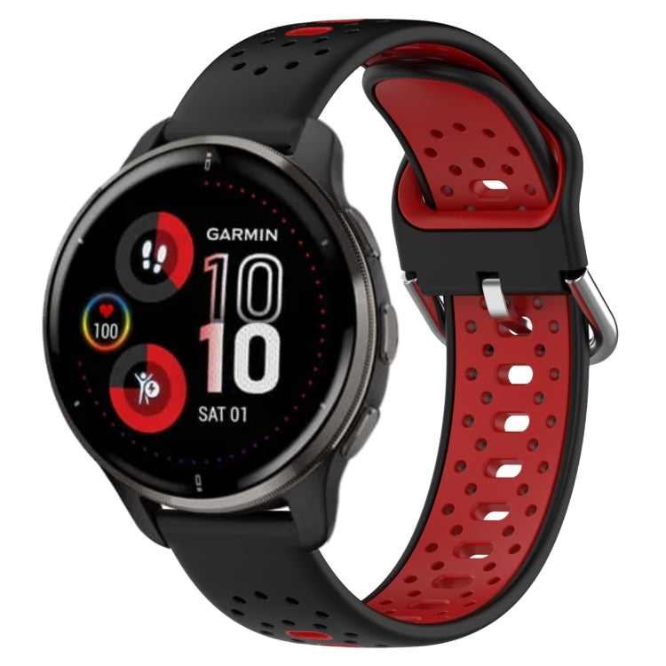 20mm Breathable Two-Color Silicone Watch Band, For Garmin Venu 2 Plus