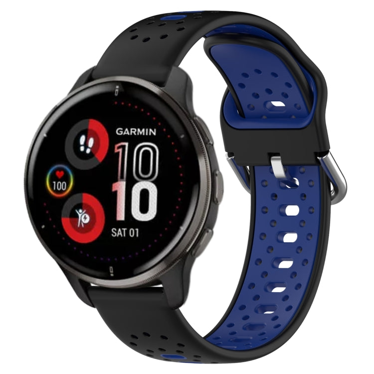 20mm Breathable Two-Color Silicone Watch Band, For Garmin Venu 2 Plus