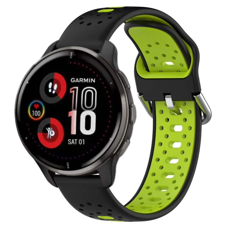 20mm Breathable Two-Color Silicone Watch Band, For Garmin Venu 2 Plus