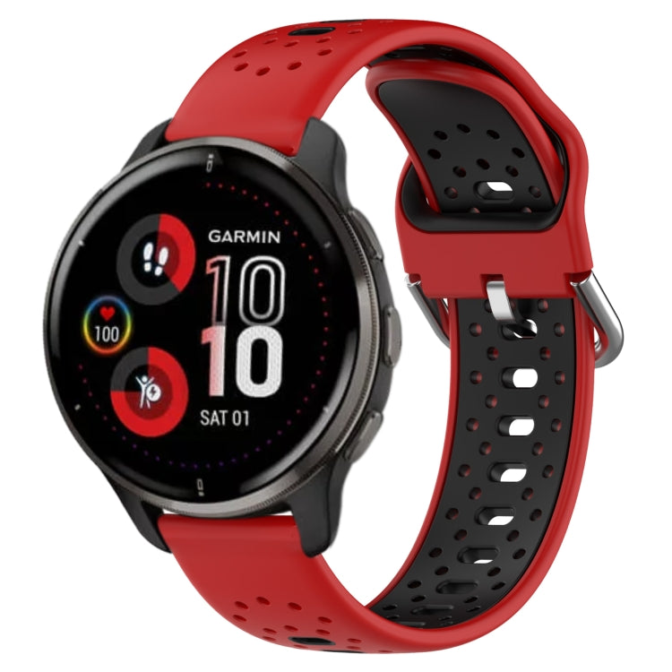 20mm Breathable Two-Color Silicone Watch Band, For Garmin Venu 2 Plus