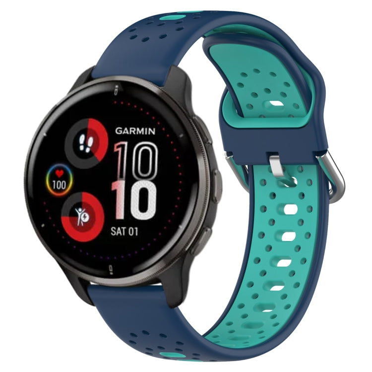 20mm Breathable Two-Color Silicone Watch Band, For Garmin Venu 2 Plus