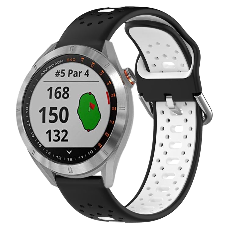 20mm Breathable Two-Color Silicone Watch Band, For Garmin Approach S40