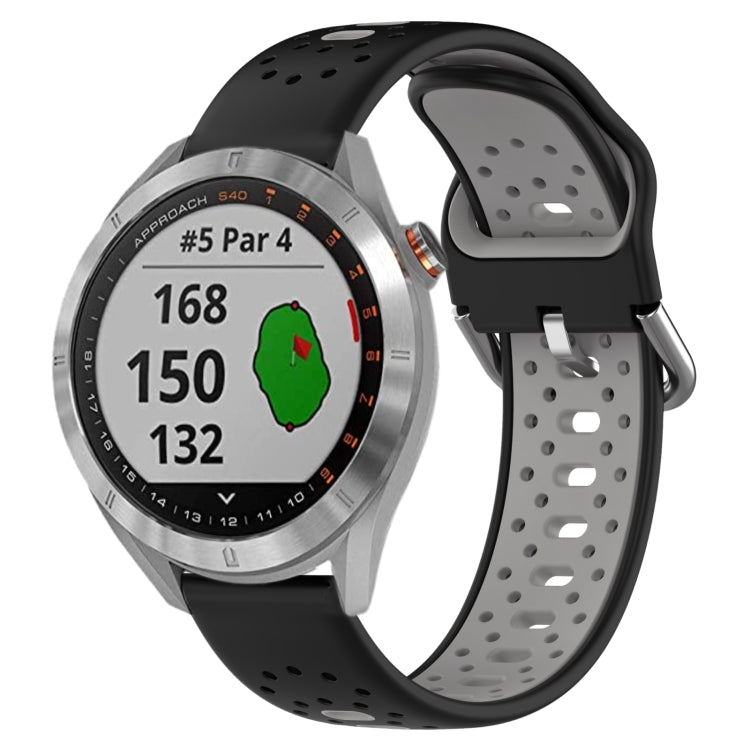 20mm Breathable Two-Color Silicone Watch Band, For Garmin Approach S40