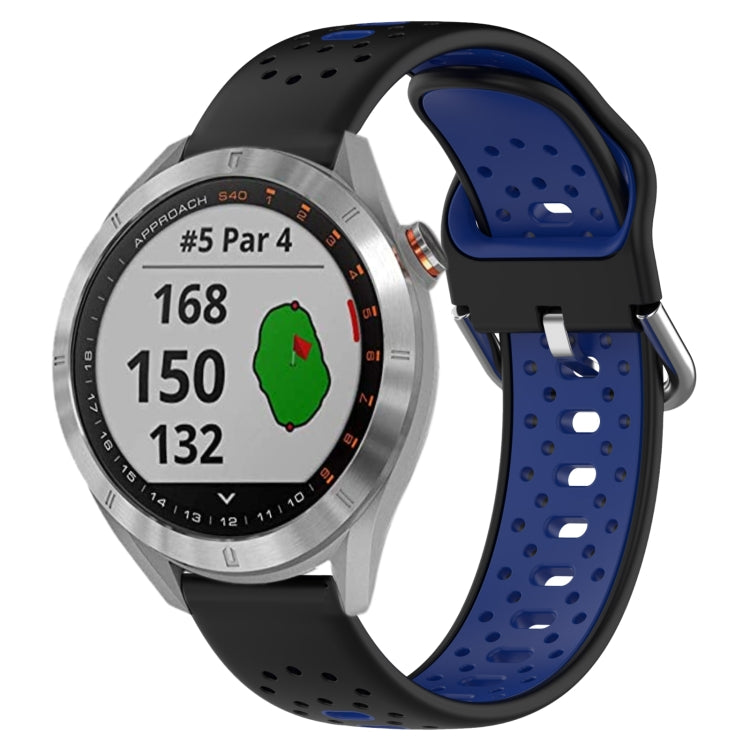 20mm Breathable Two-Color Silicone Watch Band, For Garmin Approach S40