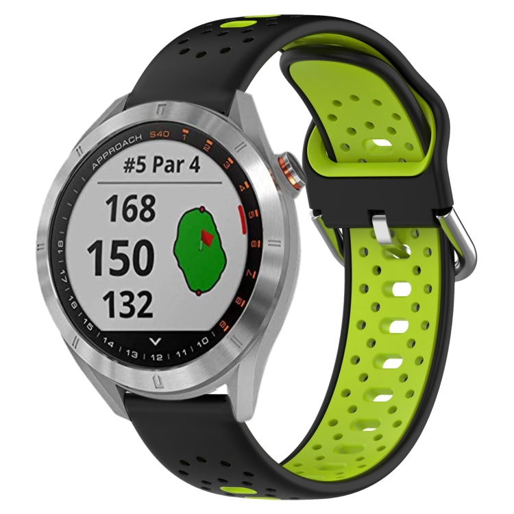 20mm Breathable Two-Color Silicone Watch Band, For Garmin Approach S40