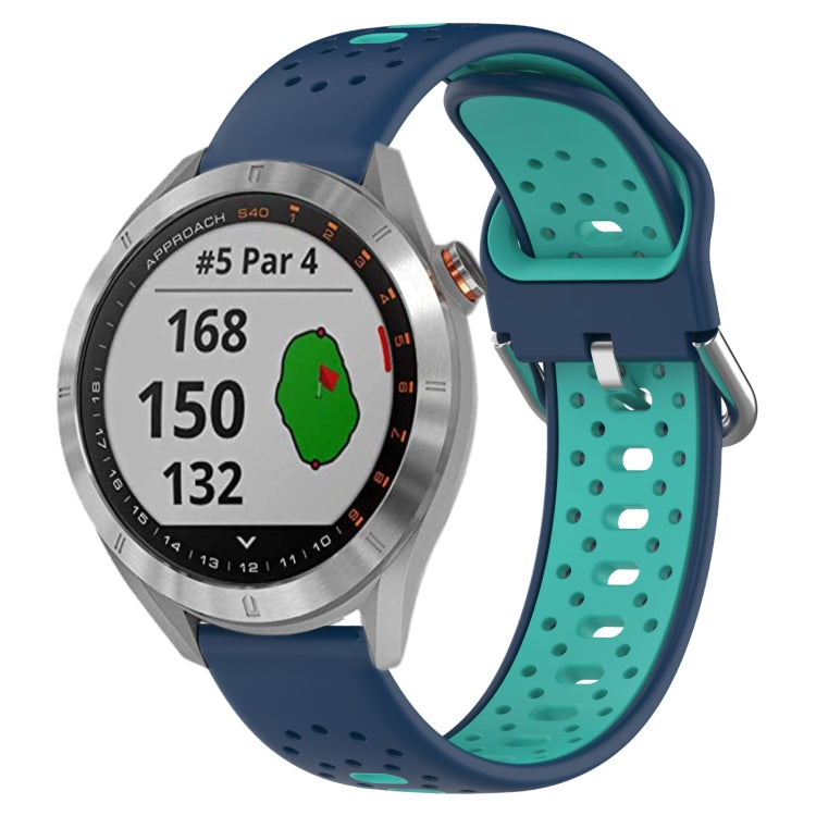 20mm Breathable Two-Color Silicone Watch Band, For Garmin Approach S40