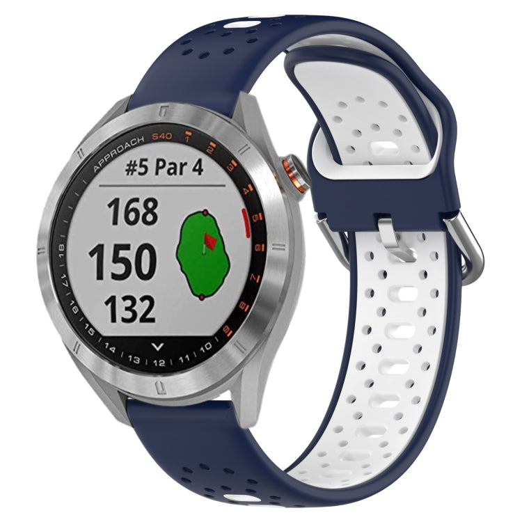 20mm Breathable Two-Color Silicone Watch Band, For Garmin Approach S40